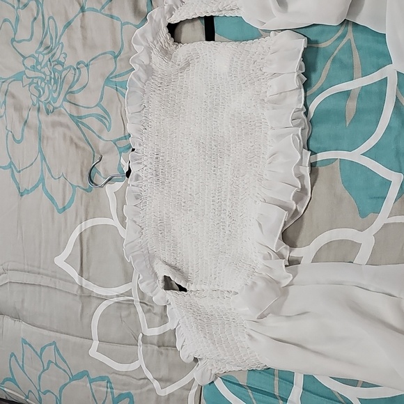 White Off-Shoulder Ruffle Top - Picture 7 of 7